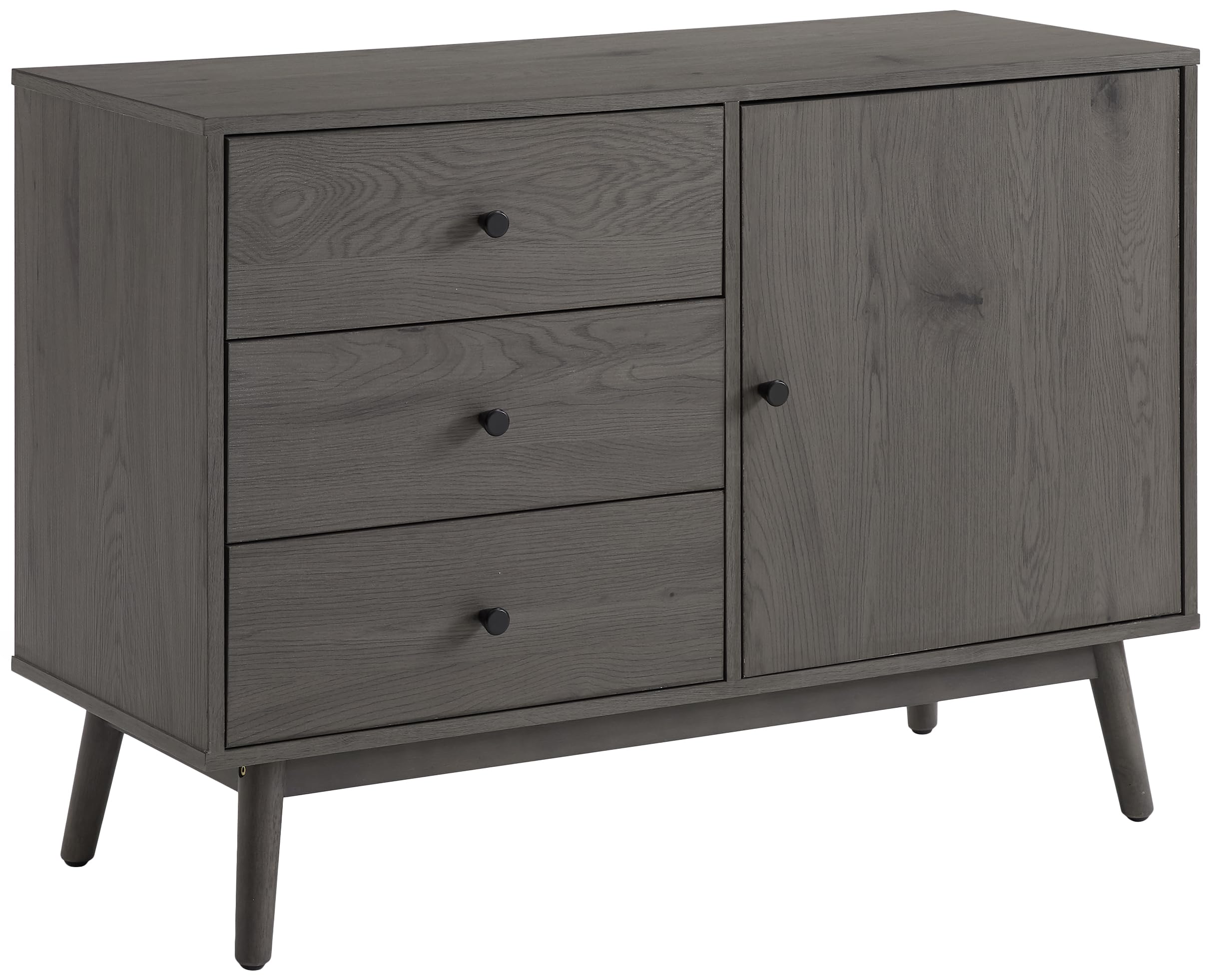 Crosley Furniture Lucas Media Console and Record Player Stand with Storage for Vinyl Records, Gray