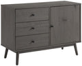 Crosley Furniture Lucas Media Console and Record Player Stand with Storage for Vinyl Records, Gray