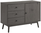 Crosley Furniture Lucas Media Console and Record Player Stand with Storage for Vinyl Records, Gray