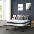 Flash Furniture 14 Inch Metal Platform Bed Frame with 10 Inch Pocket Spring Mattress in a Box and 3 inch Cool Gel Memory Foam To