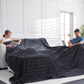 Serenhom Soft Cozy 120x120 Inches Seamless Oversized King Fleece Blanket, 3D Jacquard Decorative Giant 10'x10' California King B