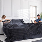 Serenhom Soft Cozy 120x120 Inches Seamless Oversized King Fleece Blanket, 3D Jacquard Decorative Giant 10'x10' California King B