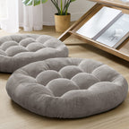 Meditation Floor Pillow Set Of 2, Round Large Pillows Seating For Adults, Tufted Corduroy Floor Cushion For Tatami Living Room,