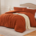 Quataly Terracotta Twin/Twin Xl Comforter Set - 2 Pieces Seersucker Lightweight Bedding Comforter Sets (1 Soft Fluffy Comforter