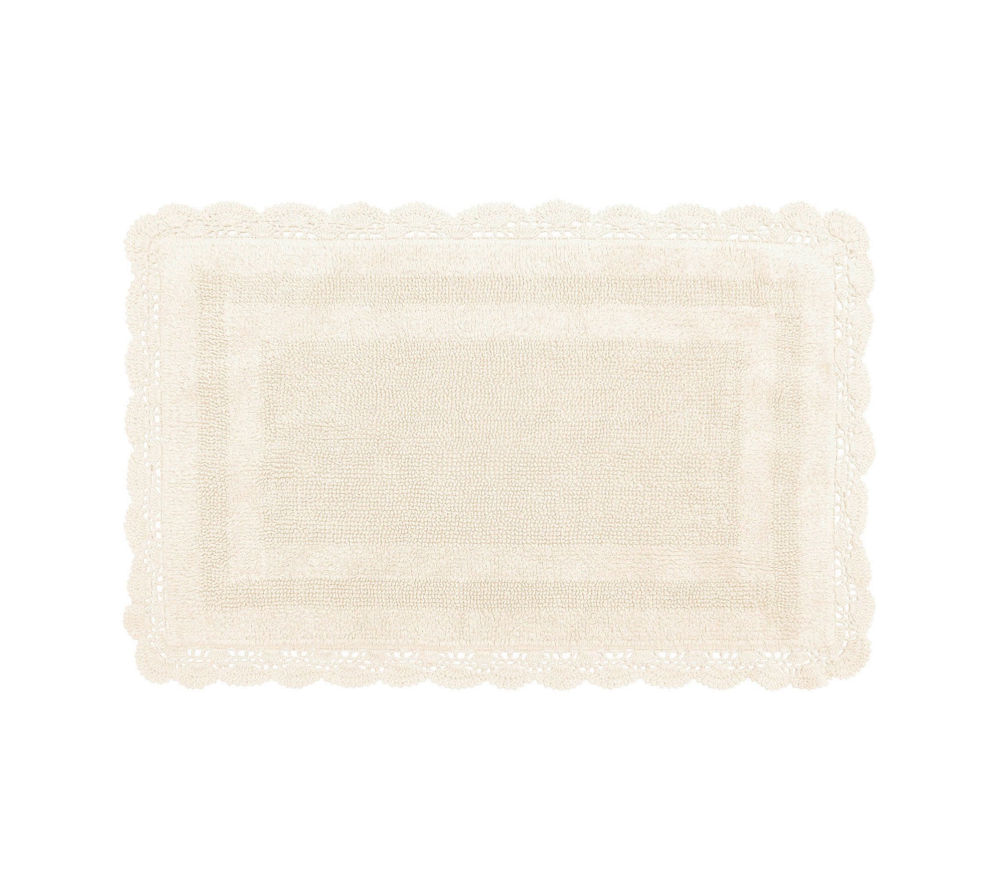 Laura Ashley Crochet Cotton 21X34 Bath Rug, Ivory