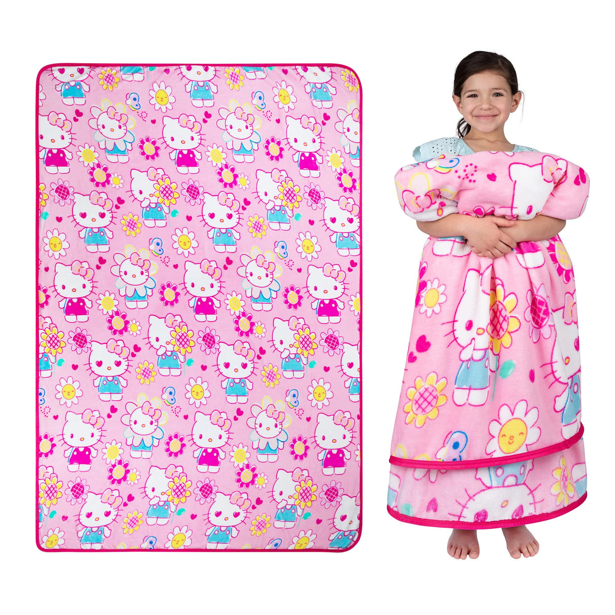 Franco Kids Bedding Super Soft Plush Throw Blanket, 62 In X 90 In, Hello Kitty