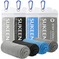 Sukeen [4 Pack Cooling Towels (40x12),Ice Towel,Soft Breathable Chilly Microfiber Towel for Yoga,Sport,Running,Gym,Workout,Campi