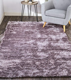 HomeRoots 510995 10 ft. Gray & Silver Shag Hand Tufted Handmade Round Area Rug