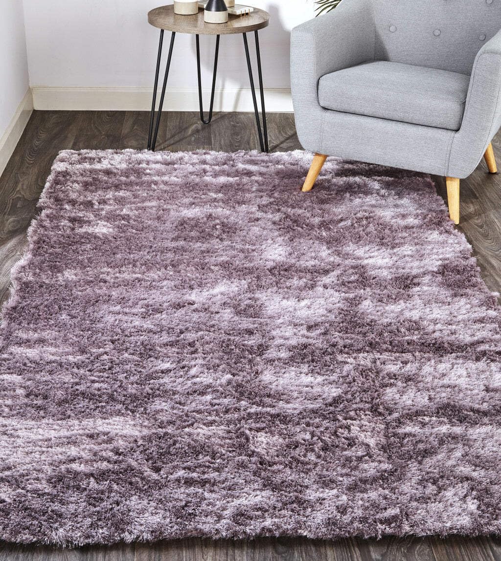 HomeRoots 510995 10 ft. Gray & Silver Shag Hand Tufted Handmade Round Area Rug