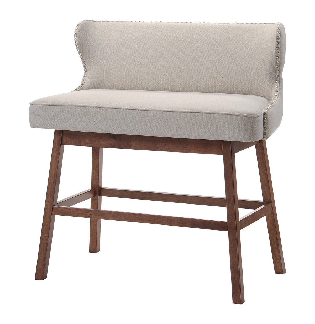 Baxton Studio Gradisca Modern and Contemporary Light Beige Fabric Button-tufted Upholstered Bar Bench Banquette