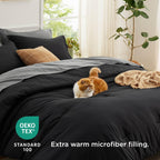 Bedsure Black And Grey Twin Comforter Set Black And Grey And Grey, 5 Pieces Lightweight Twin Bedding Sets Boho, Bed In A Bag With Comforter, Sheets, Pillowcase & Sham
