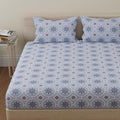 Huesland By Ahmedabad Cotton 144 Tc Cotton Bed Sheets For Double Bed With 2 Pillow Covers | Brown | Mandala