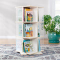 Guidecraft EdQ Rotating Book Display - White: Spinning Plywood Storage Bookshelf with Acrylic Windows for Kids Classroom, Playro
