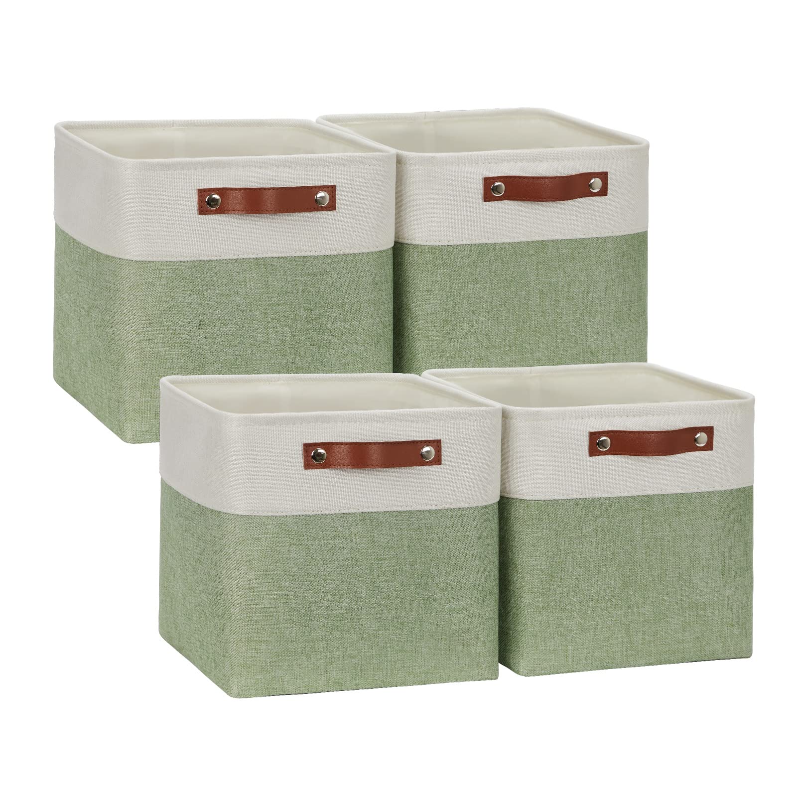 DULLEMELO Storage Baskets for Organizing, Fabric Storage Cubes for Dog Toy Box, 11 Inch Decorative Cube Storage Bins with handle