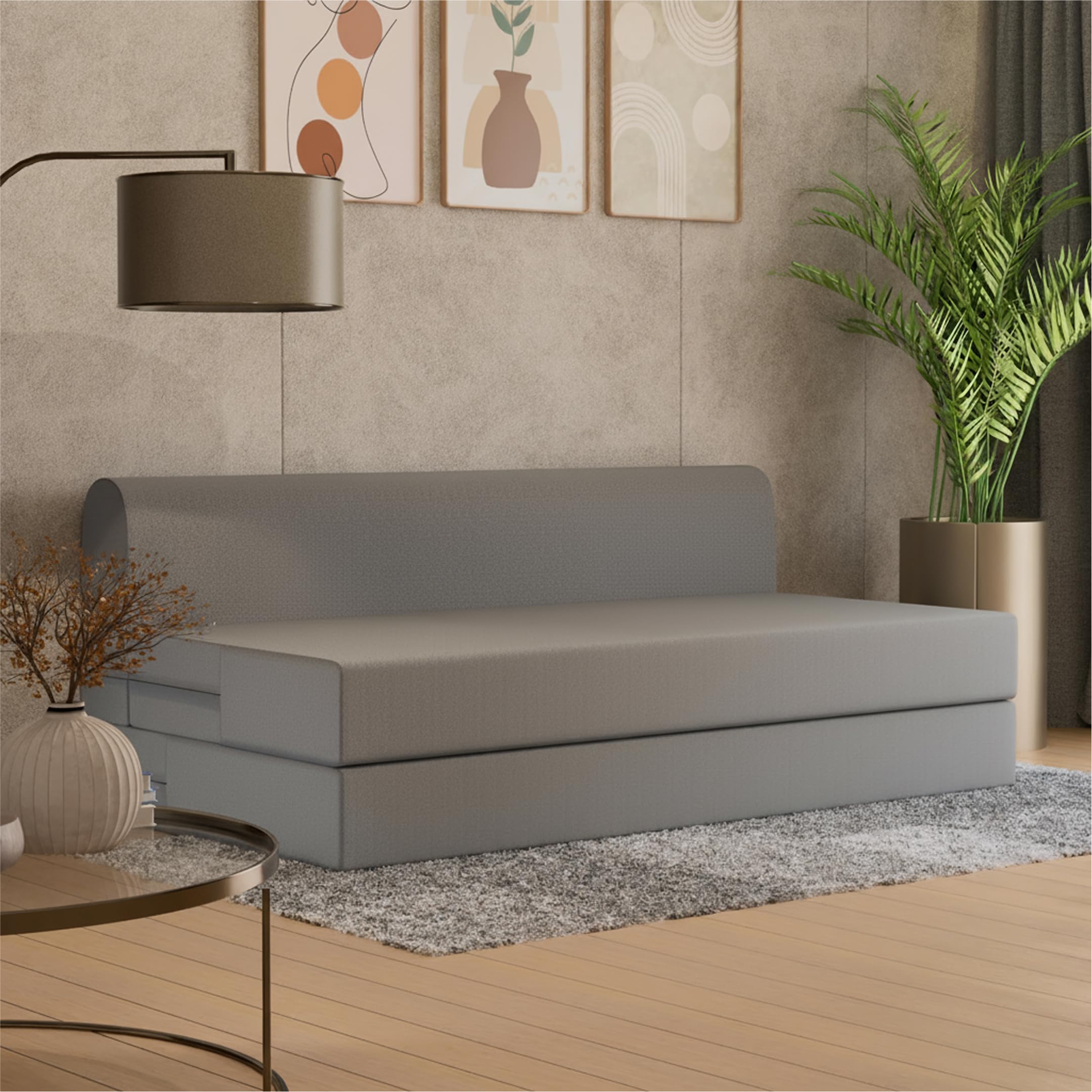 Sleepyhug Foldpro SofaCumBed | 3In1 Convertible Sofa, Lounger & Bed | Touchsense Technology | Hr Foam | Lightweight | 3Seat