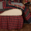 Vhc Brands Rustic & Lodge Cumberland Bedding Accessory, Twin Skirt 39X76X16, Chili Pepper Red