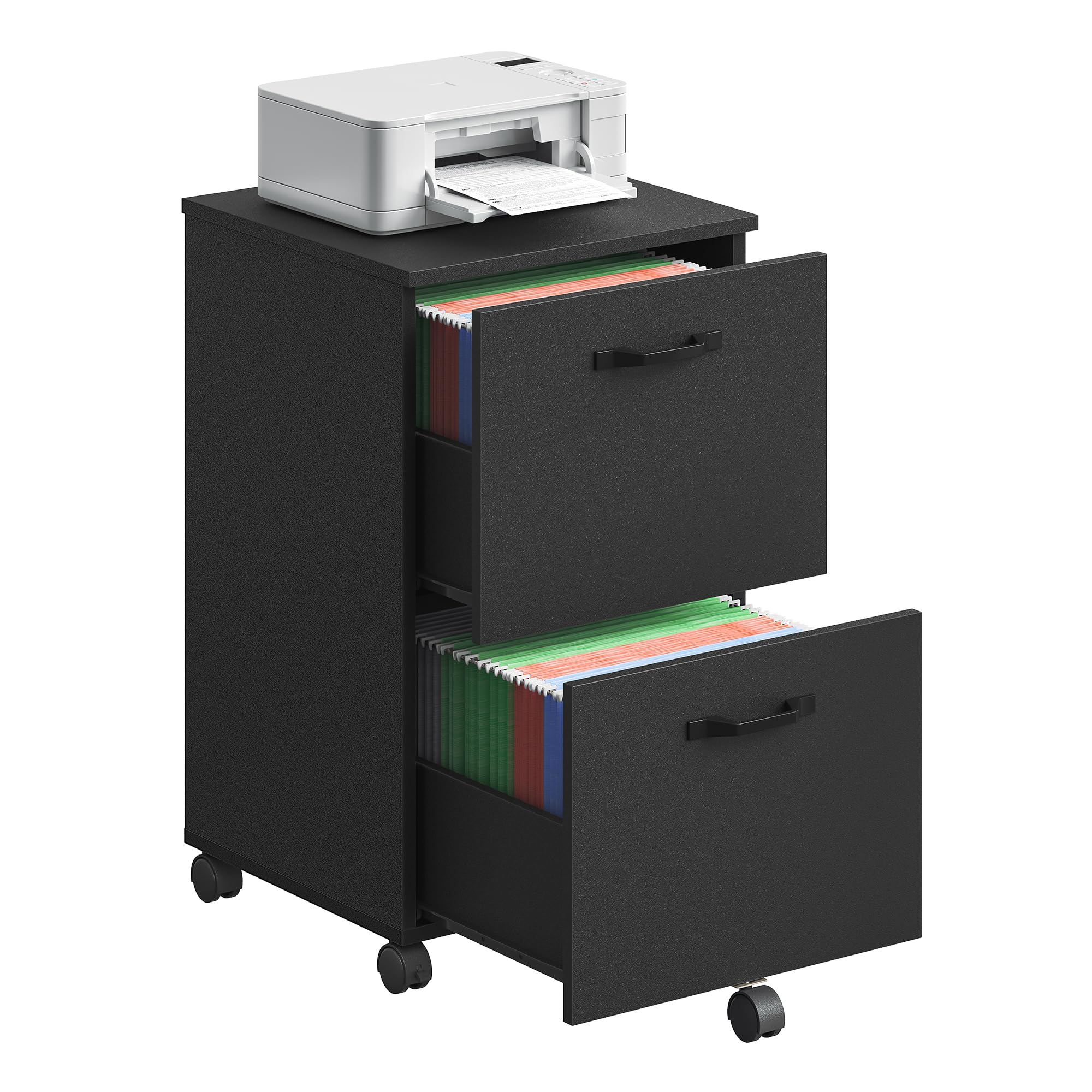 VASAGLE 2-Drawer Rolling File Cabinet, Filing Cabinet for Home Office, Printer Stand, for A4, Letter-Size Files, Hanging File Fo