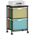 Sbanmao Letter/Legal Rolling File Cart with 2 Storage Drawers, Under Desk Storage, Vertical Filing Cabinet for Home Office, Hang
