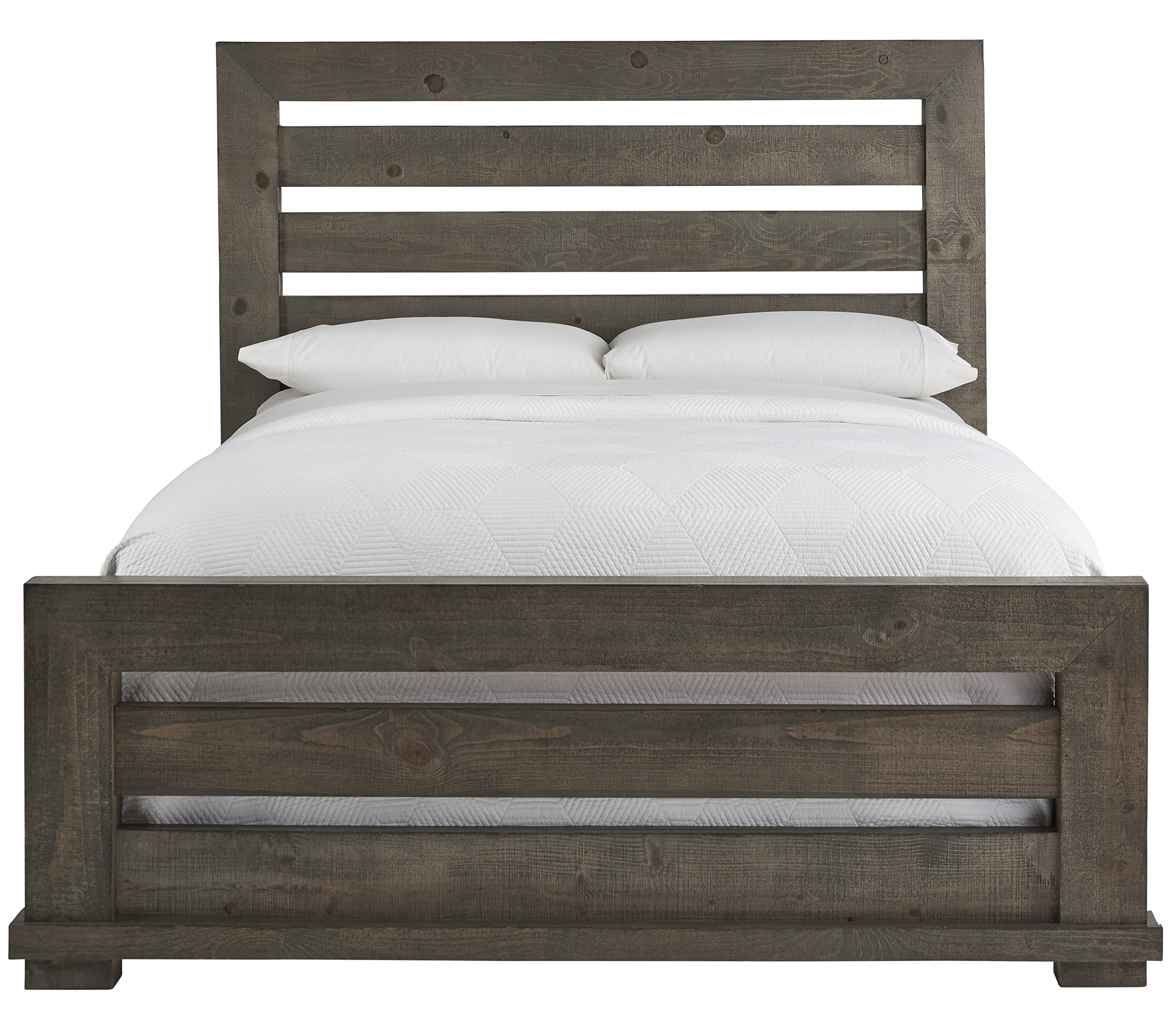 Progressive Furniture Willow Queen Slat Bed In Weathered Gray