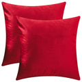 Home Brilliant Red Throw Pillow Covers Modern Accent Velvet Pillow Covers For Couch Bed Room Wedding Party, Set Of 2 (45X45Cm, 1