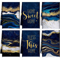 Bencailor 6 Pcs Halloween Skull Kitchen Towels Turquoise Navy Dish Towels Blue Gold Marble Tea Towels Gothic Skeleton Chef Hand 