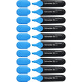 Schneider Job Highlighter, Chisel Tip, 1 + 5 Mm, Black Barrel, Blue Ink, Box Of 10 Highlighters (1503)