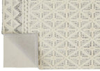 HomeRoots 512784 9 x 12 ft. Ivory & Black Wool Geometric Hand Tufted Handmade Stain Resistant Rectangle Area Rug