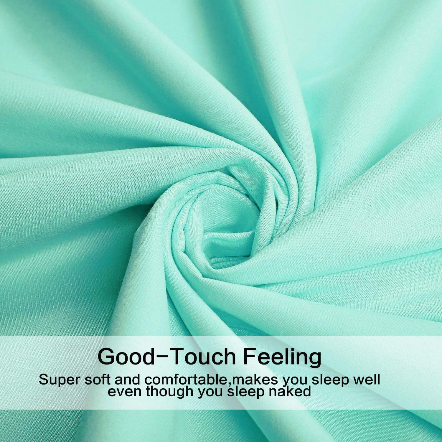 4 Piece Bed Sheet Set (Queen,Mint) 1 Flat Sheet,1 Fitted Sheet And 2 Pillow Cases,Brushed Microfiber Luxury Bedding With Deep Pockets