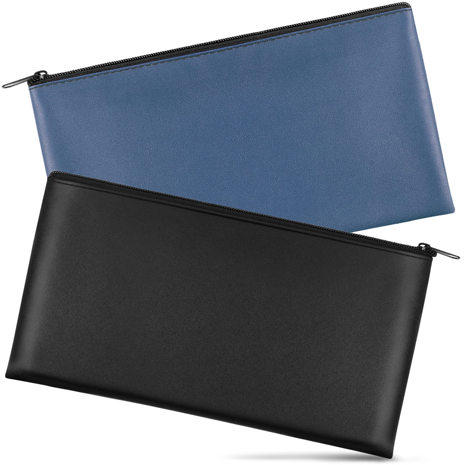 2 Pieces Money Bag,11X6.1 Inch Money Bags With Zipper For Cash, Bank Bag, Money Pouch, Money Holder For Cash, Coins, Cosmetics,