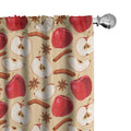 Ambesonne Fruits Window Curtains Pack of 2, Quartered and Halved Apples with Cinnamon Sticks and Star Anise Diet Recipe, Lightwe
