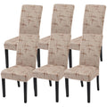 Searchi Printed Dining Room Chair Covers Set Of 6, Stretch Kitchen Chair Covers Washable Parsons Chair Slipcover Removable Dining Chair Protectors For Hotel,Ceremony (Brown Wireframe Texture)