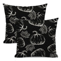 Fall Decor Pillow Covers 18x18 Set Of 2 Black Pumpkin Maple Leaf Throw Pillow Covers Outdoor Decoration Autumn Thanksgiving Pump