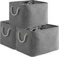TheWarmHome Storage Basket for Organizing - 16x12x12 inch 3 Pack Fabric Storage Cubes, Cube Storage Bin for Shelves Closet Organ