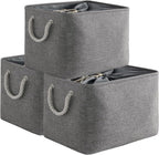TheWarmHome Storage Basket for Organizing - 16x12x12 inch 3 Pack Fabric Storage Cubes, Cube Storage Bin for Shelves Closet Organ