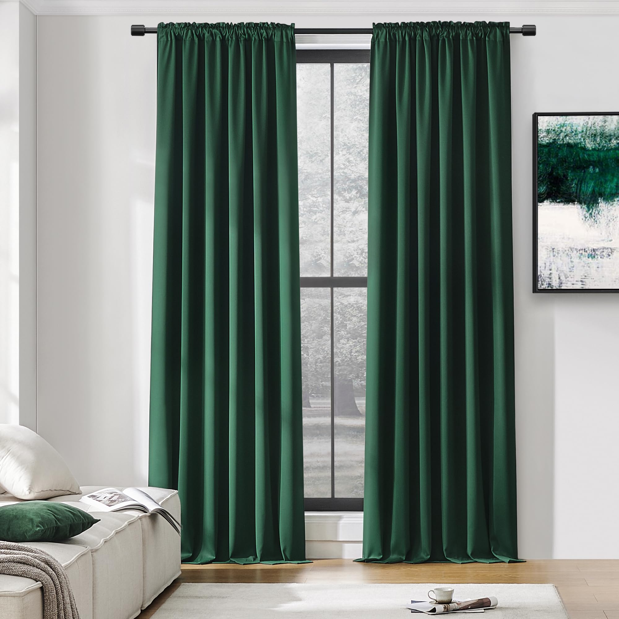 Donren 108 Inch Extra Length Curtains For Bedroom - Rod Pocket Smooth Tactility Blackout Window Panels For Patio (52 W X 108 L,D