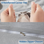 Nestl Light Grey Duvet Cover King Size - Soft Prewashed King Duvet Cover Set, 3 Piece, With Zipper Closure, 1 Duvet Cover 104X90 Inches And 2 Pillow Shams