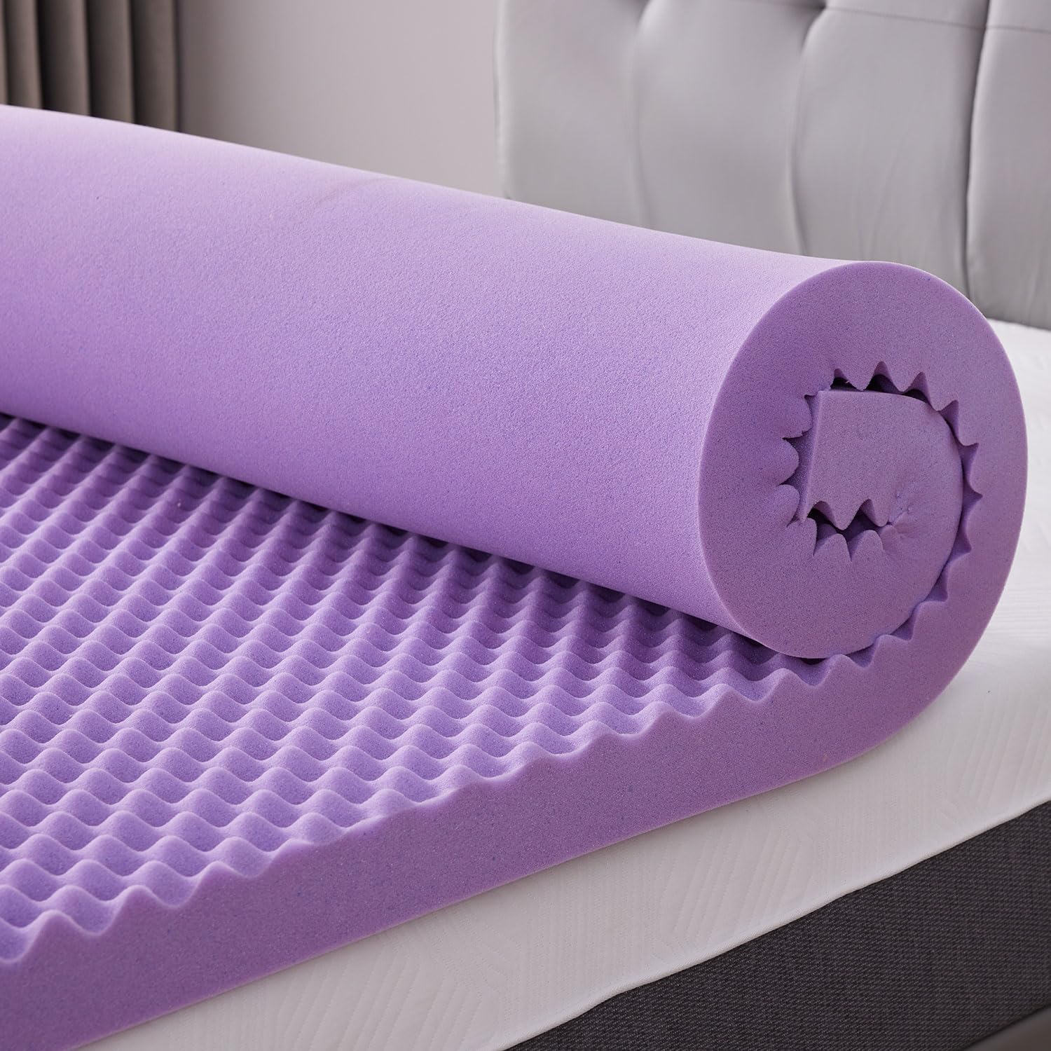 Sinweek 2 Inch Egg Crate Memory Foam Mattress Topper Queen Size, Soft Mattress Pad For Back Pain Relief, Bed Topper, Certipur-Us