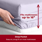 Mellanni California King Sheet Set - 6-Piece Iconic Collection Bedding, (Including 4 Pillowcases), 16-Inch Deep Pocket, Easy Care, Extra Soft, Cooling Sheets, Brushed Microfiber - Lavender