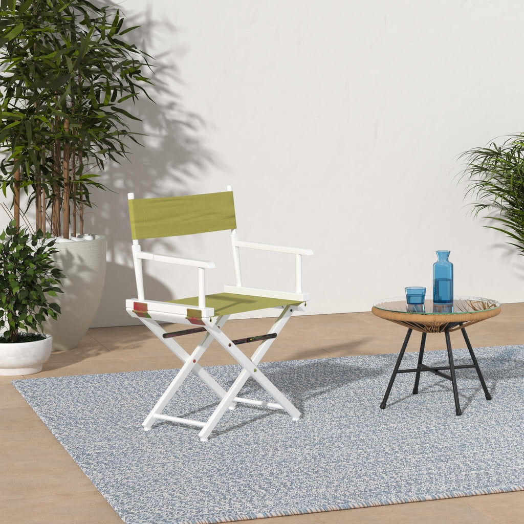 Casual Home 18" Director'S Chair White Frame With Olive Canvas