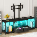 GYIIYUO LED TV Stand with Mount and Power Outlet & Fabric Drawers for 32-85 Inches TV - Entertainment Center and Industrial TV C