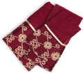 Popular Bath Bath Towels, Vlegant Rosa Collection, 21 x 12, Burgundy/Gold