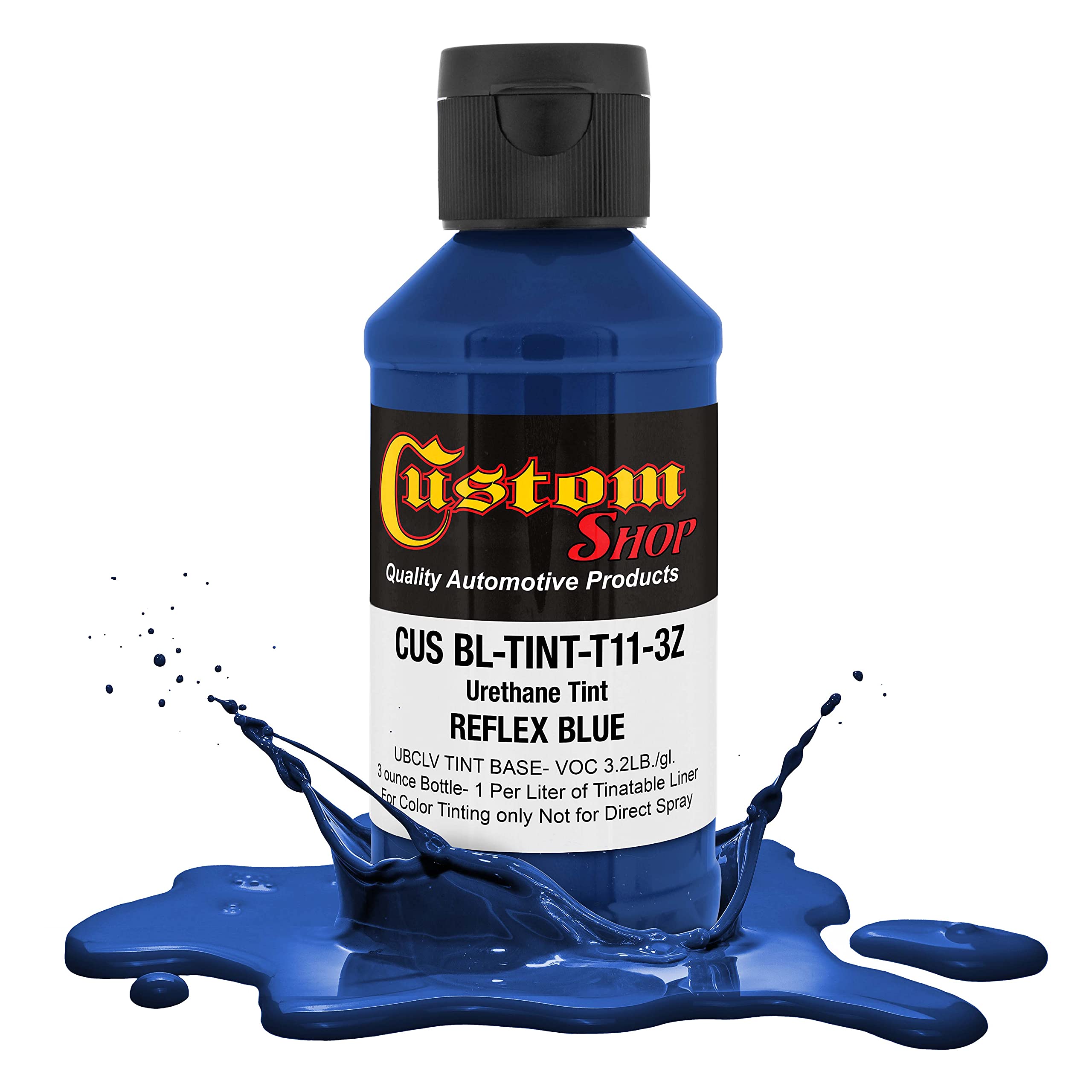 Custom Coat 3 Ounce (Reflex Blue Color) Urethane Tint Concentrate For Tinting Truck Bed Liner Coatings - Proportioned For Use In