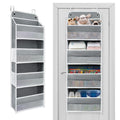 Over The Door Organizer 4 Shelves & 4 Side Pockets, Large Storage Rack