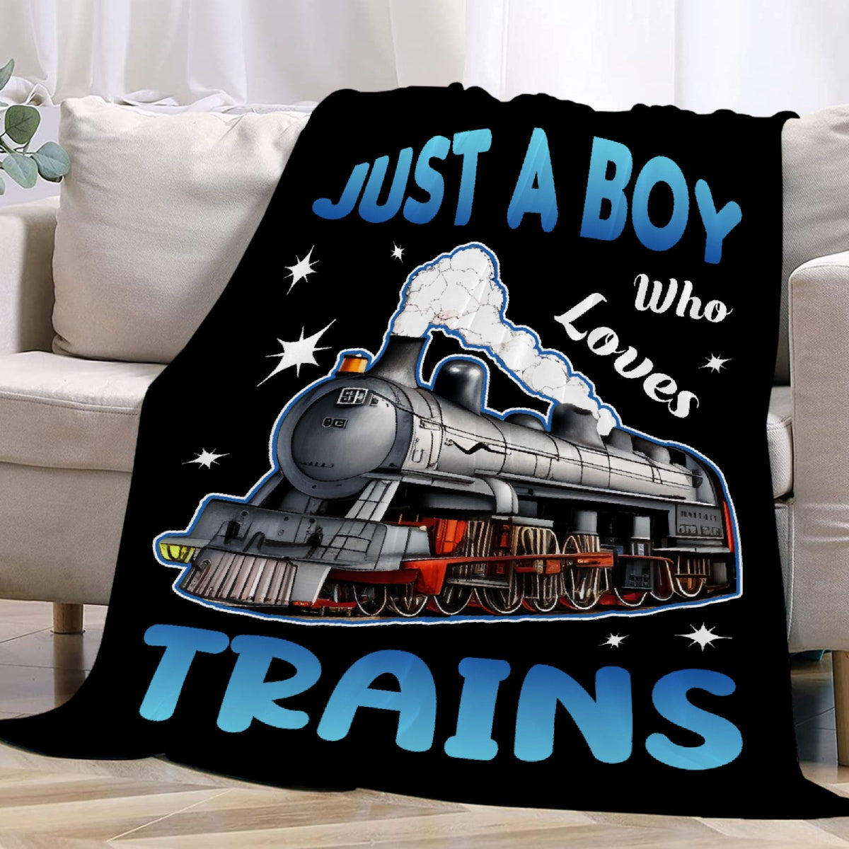Boy Who Loves Trains Blanket Soft Blankets And Throws Flannel Cozy Lightweight Quilt Gift For Train Lovers For Bed Sofa Couch-50