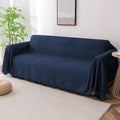 Turquoize Cotton XX-Large Blanket, Navy, 91'x134', Jacquard Weave, Geometrical Pattern, Tassel Embellishment, Durable, Heavyweig