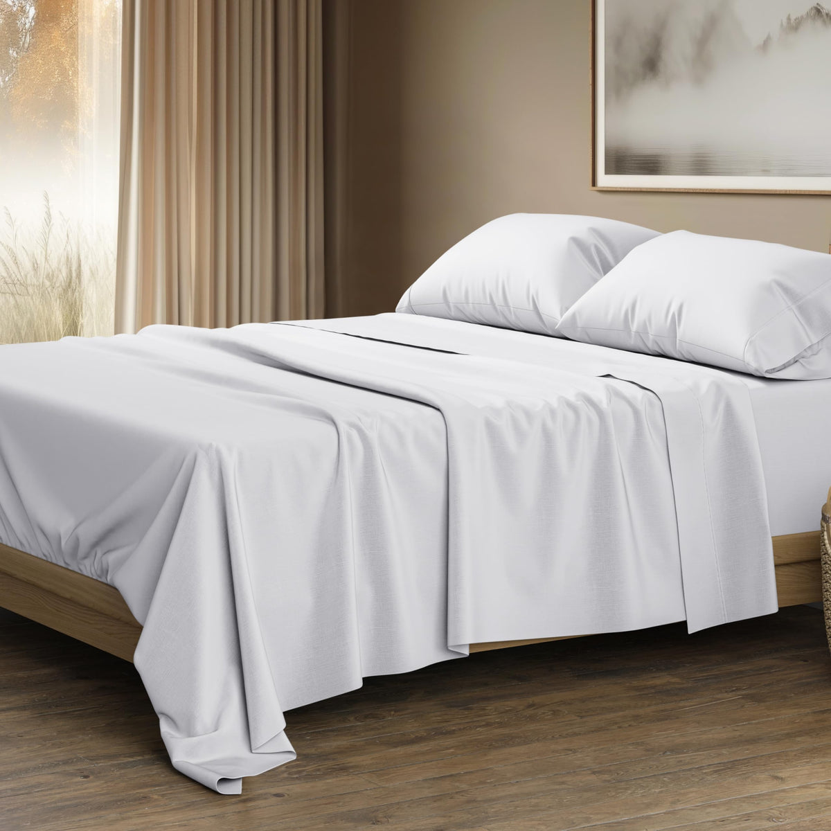 Thread Spread 100% Egyptian Cotton Sheets Queen Size - 1500 Thread Count 4 Pc Queen Sheet Set Egyptian Cotton, Sateen Weave Luxu