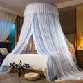 AIKASY Princess Bed Canopy for Girls & Adults, Elegant Double-Layer Bed Curtain, Childrens Dream Round Lace Mosquito Net, Princ
