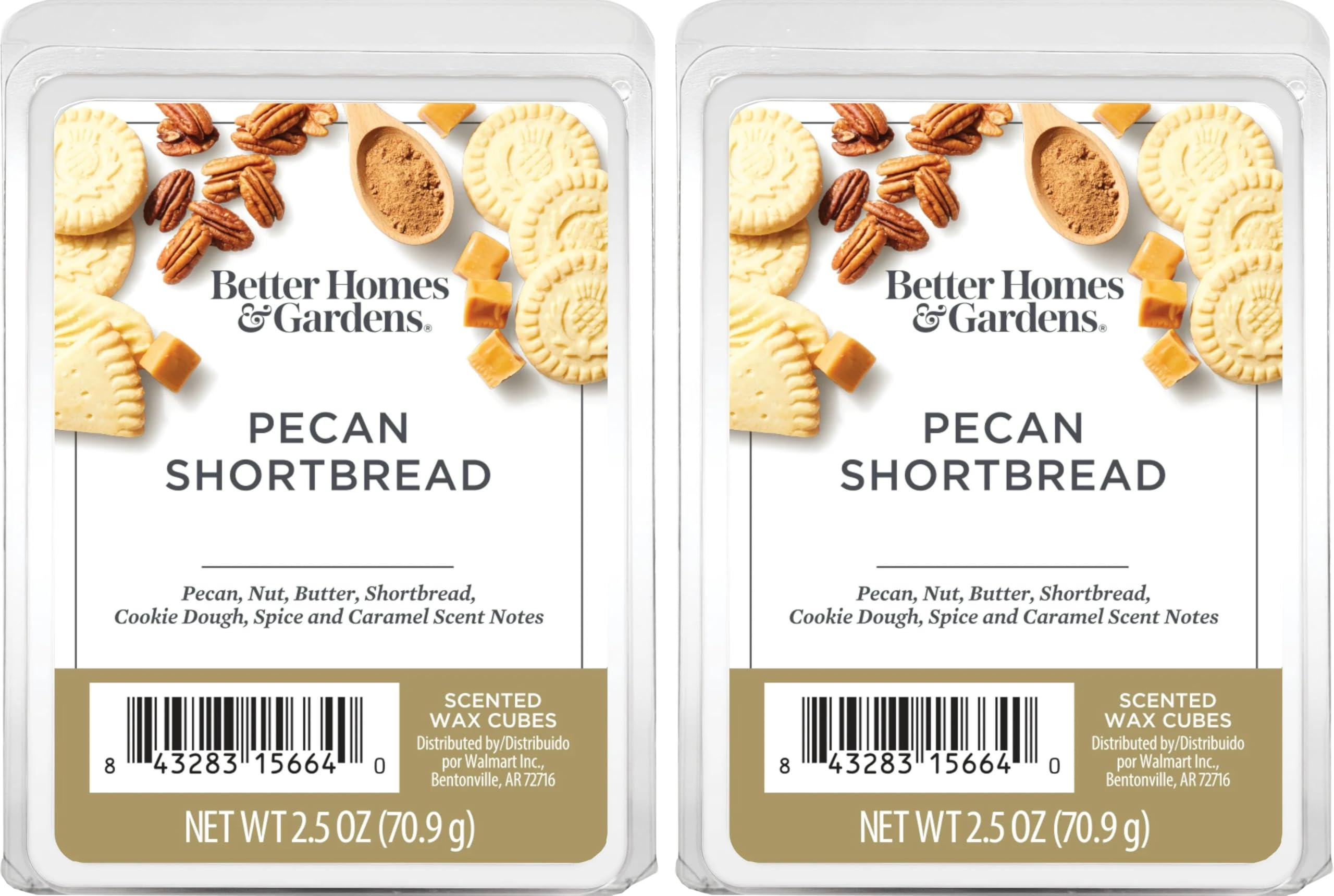 Better Homes and Gardens Scented Wax Cubes 2.5oz 2-Pack (Pecan Shortbread)