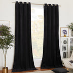 Nicetown Halloween Black Velvet Curtains, Media Movie Theater Room Decor, Luxury Velvet Blackout Window Treatment Drapes, Classi
