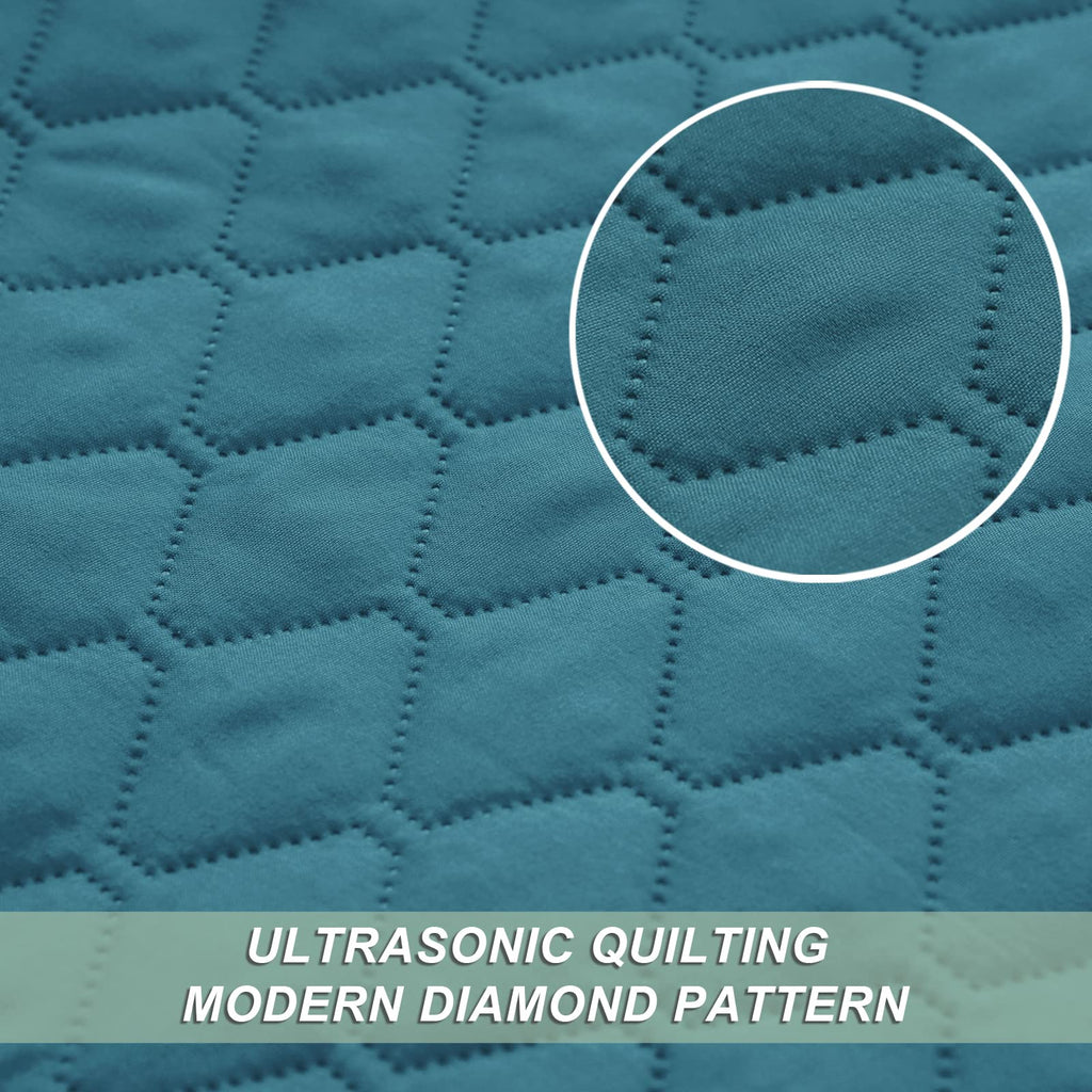 Exclusivo Mezcla Ultrasonic Reversible Full Queen Quilt Bedding Set With Pillow Shams, Lightweight Quilts Queen Size, Soft Bedsp